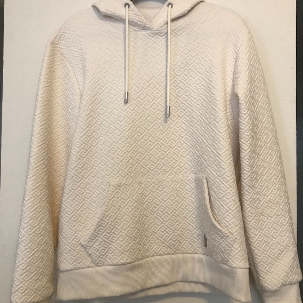Men Cotton Hoodie, Cream Color